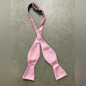 Hermosa New York Adjustable Bow Tie Purple Paisley & Pink Check. Wedding Formal